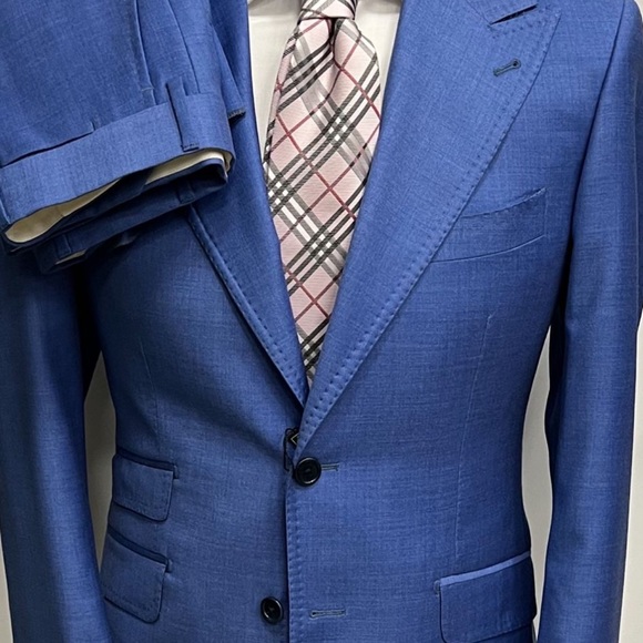 Sky blue single breasted super 150 cerruti wool suit-made in Italy - Picture 2 of 3
